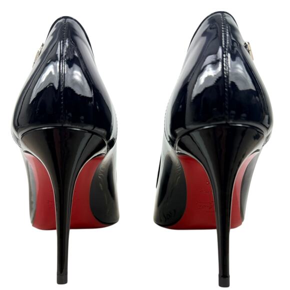 New Christian Louboutin Sporty Kate Patent Leather Pumps Black Size 38.5 - Picture 5 of 10